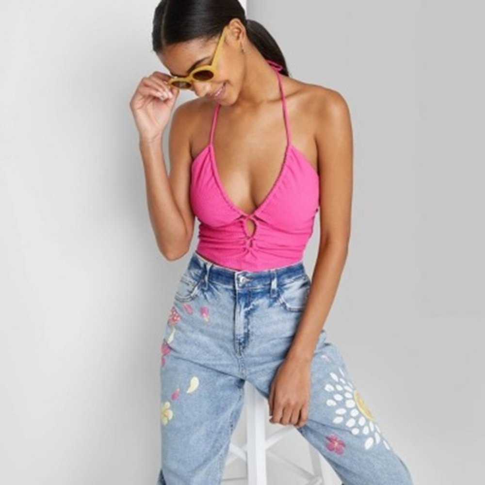 Wild Fable Berry Pink Halter Top Size Small